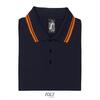 foto 4 Elegante fraaie heren polo donker blauw met neon oranje bedrukbaar personaliseren 