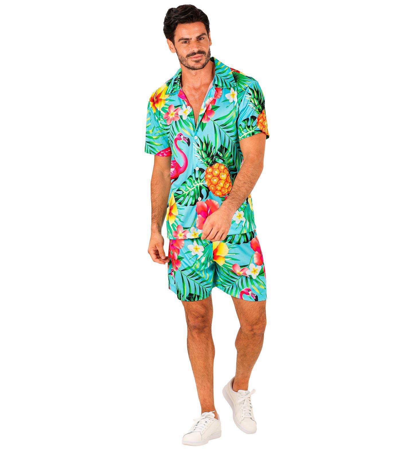 Flamingo Fiesta Outfit - Shirt & Korte Broek met Tropische Flair 