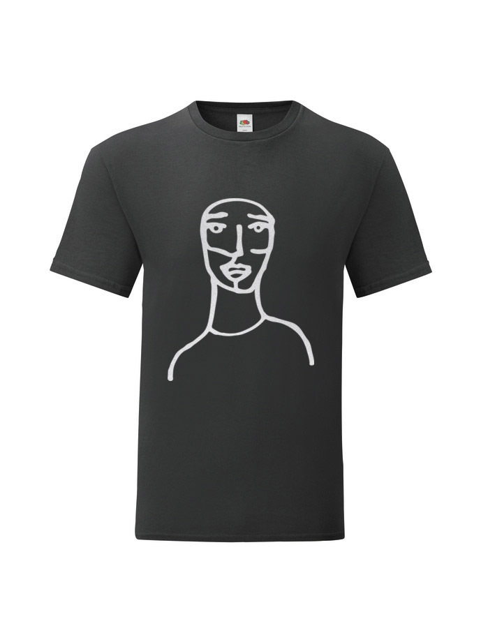 Fraaie mooi design T-shirt met een gezicht die eenlijns is getekend