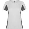 Fraaie sport dames T-shirt wit met donkergrijs
