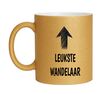 Gouden mok glitter goud voor een wandelaar vintage letters