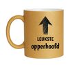 Gouden mok met glitters voor het leukste opperhoofd baas leidinggevende teamleider