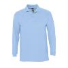 Heerlijk warme heren polo hemelsblauw lange mouw
