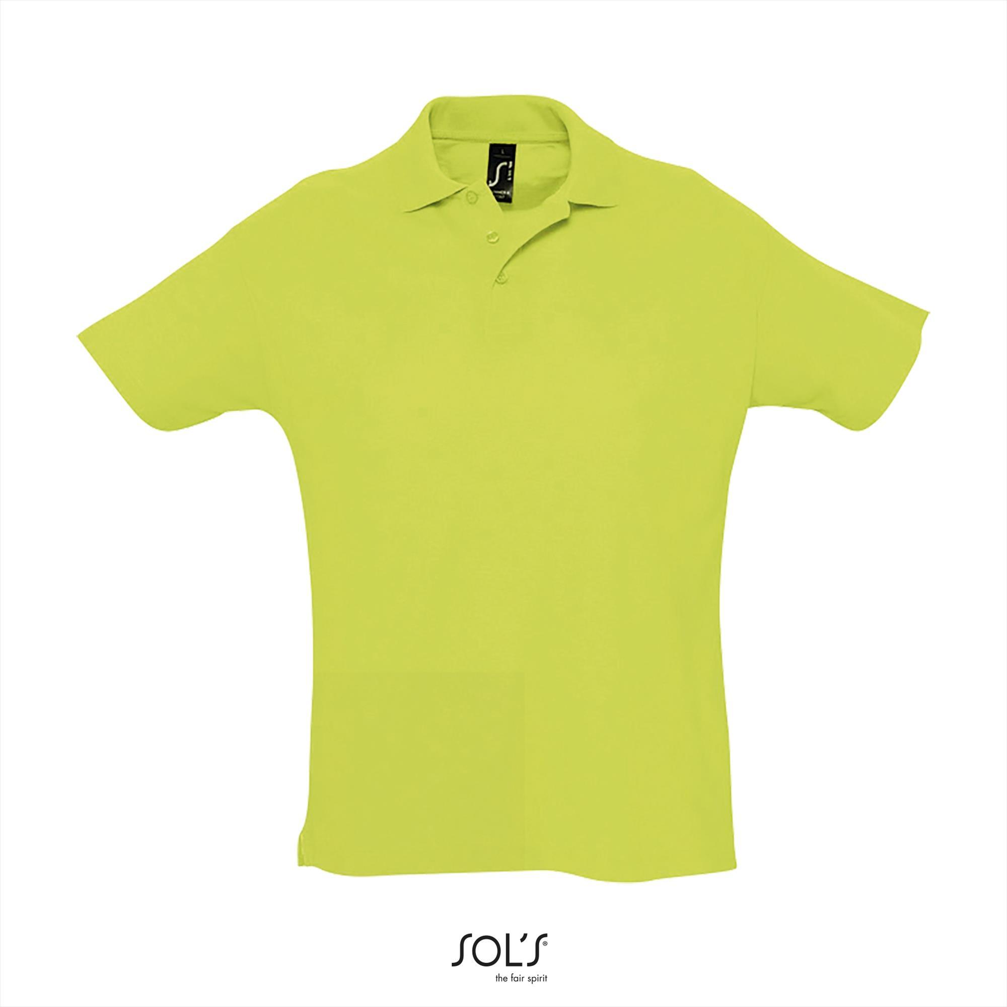 Heren polo appel groen korte mouw unisex