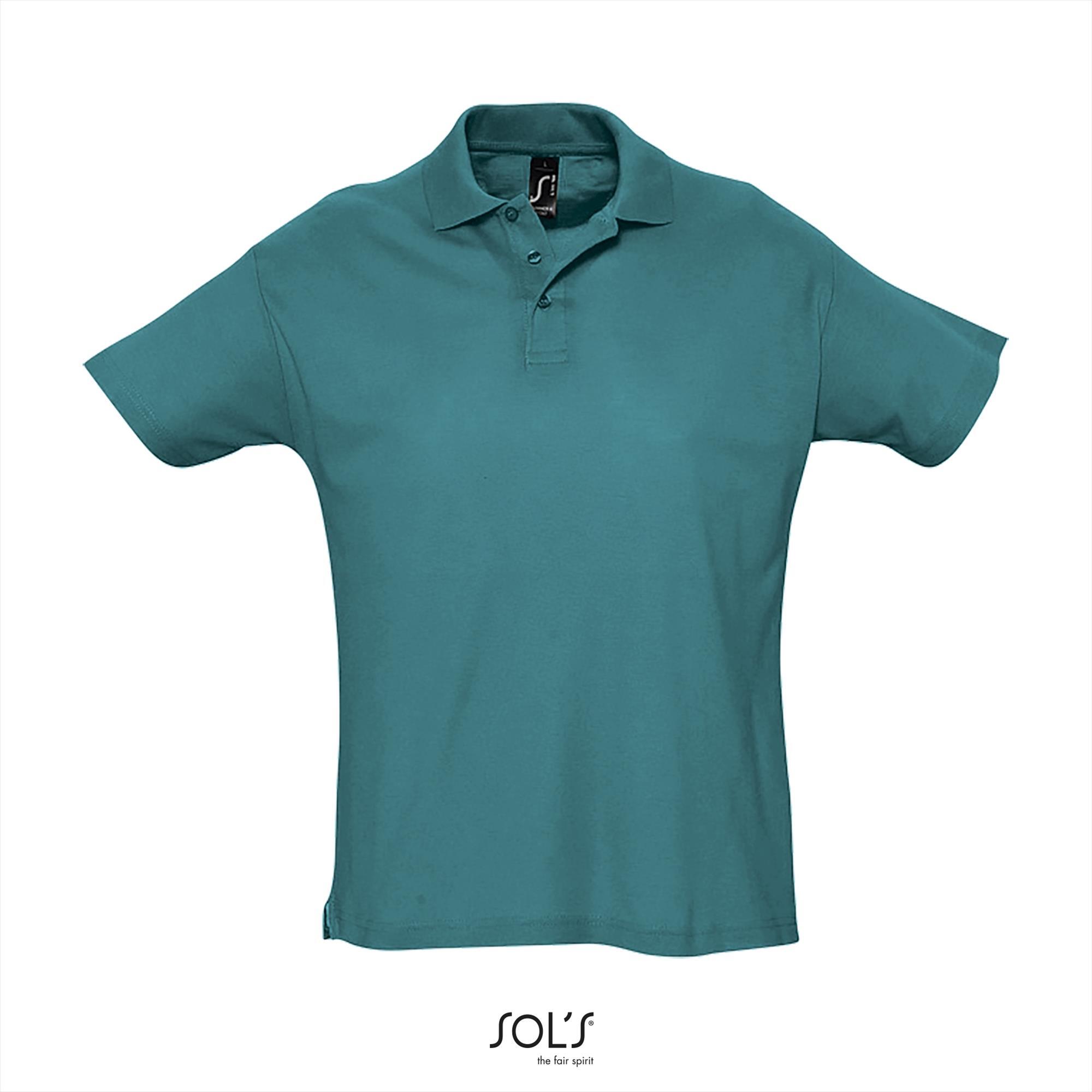 Heren polo duck blauw korte mouw unisex