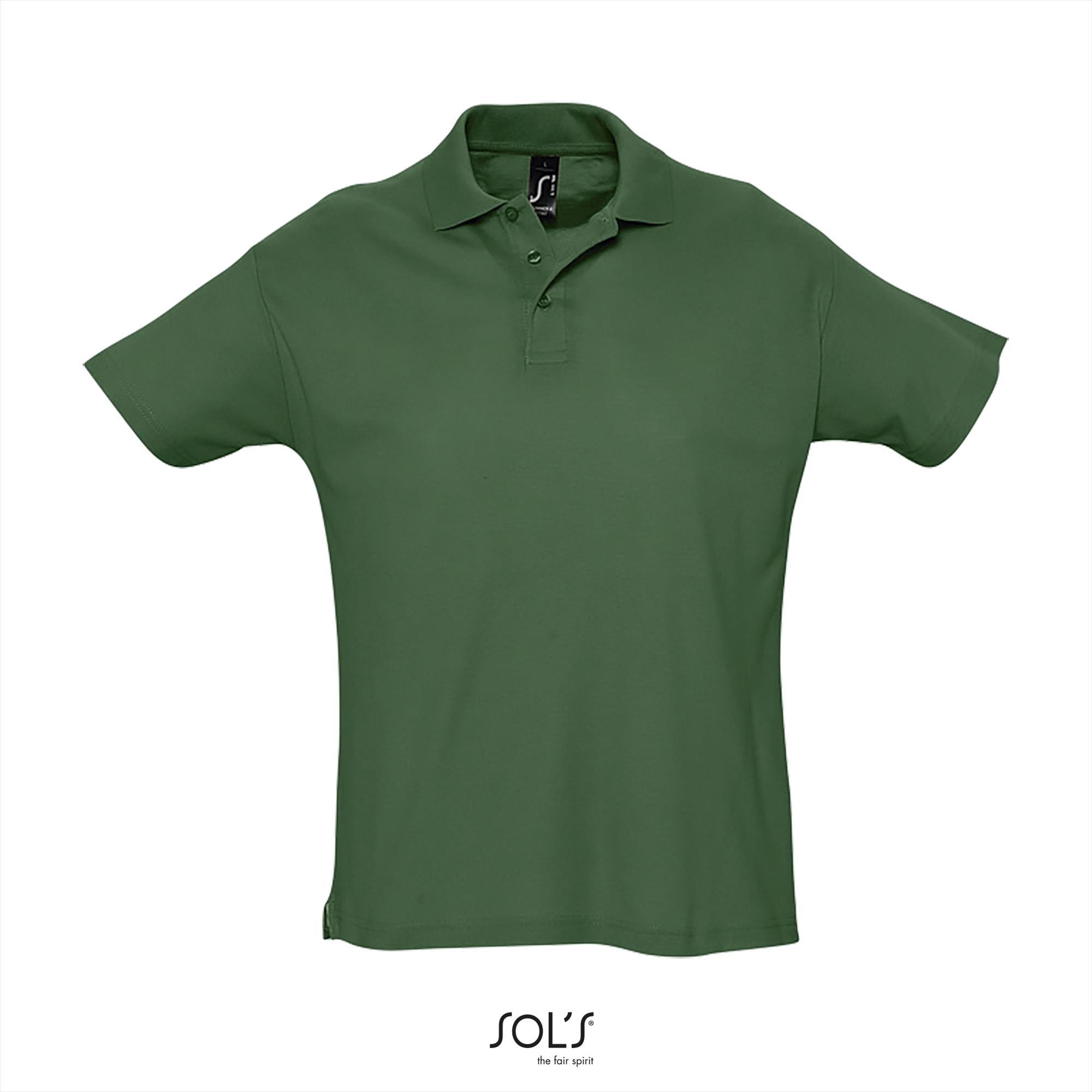 Heren polo golf groen korte mouw unisex