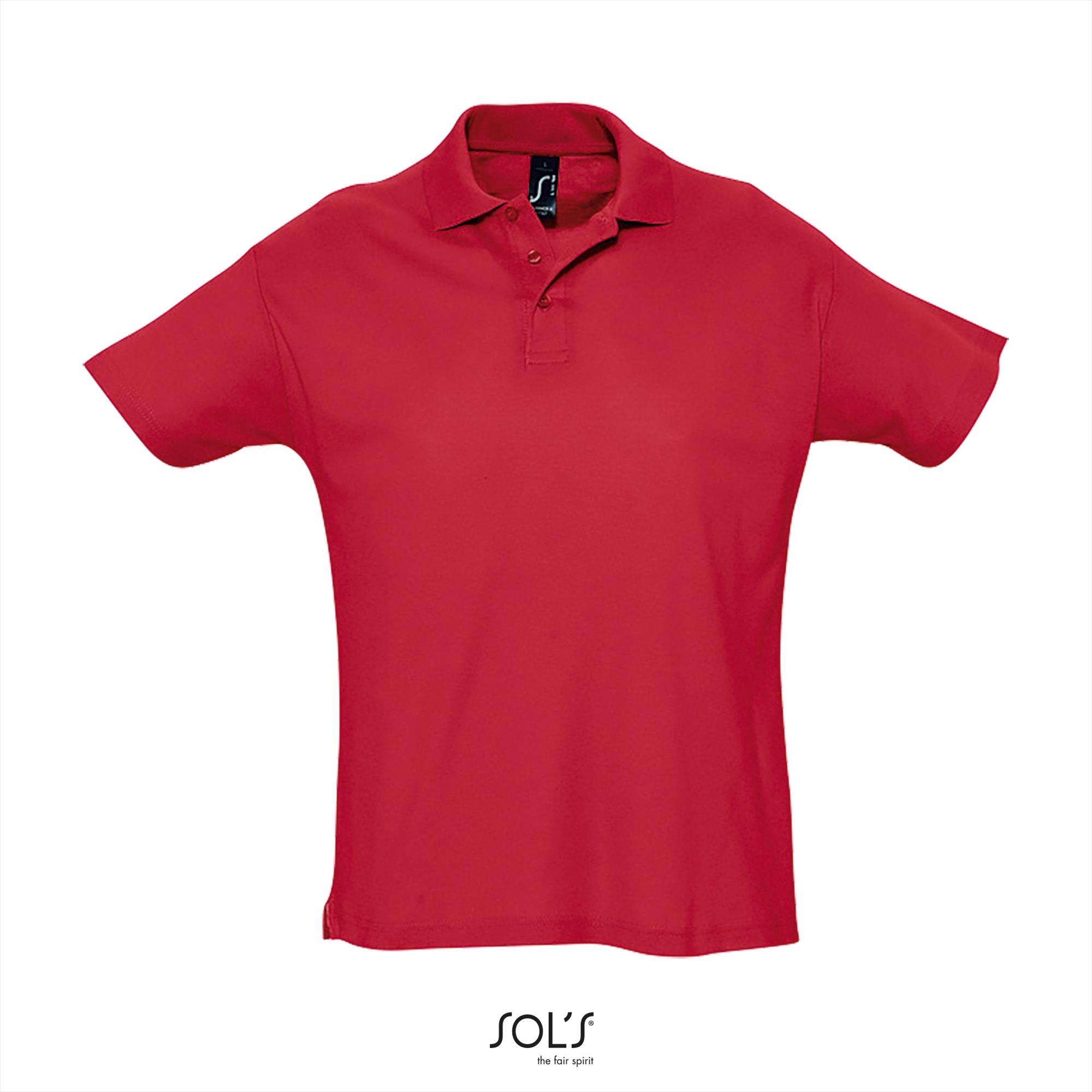 Heren polo rood korte mouw unisex