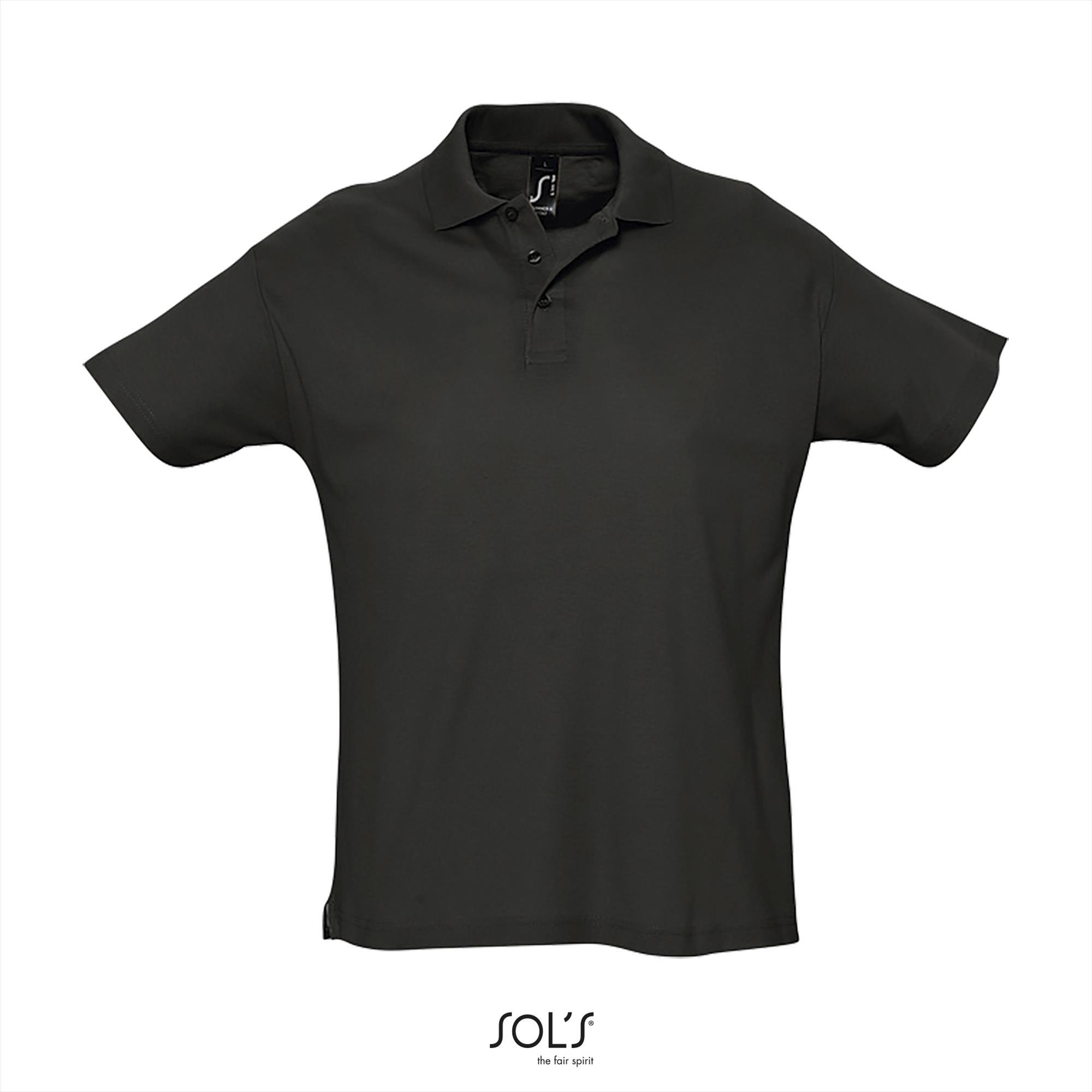 Heren polo zwart korte mouw unisex