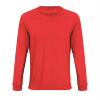 Heren shirt Ronde hals helder rood katoen met lange mouwen