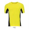 foto 1 Heren Sportshirt neon geel met contrasterende kleur aan de zijkant
