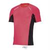 foto 4 Heren Sportshirt neon koraal rood met contrasterende kleur aan de zijkant 