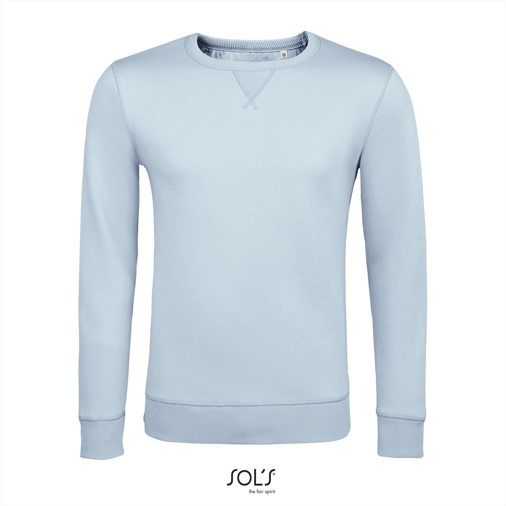 Heren sweatshirt creamy blauw personaliseren