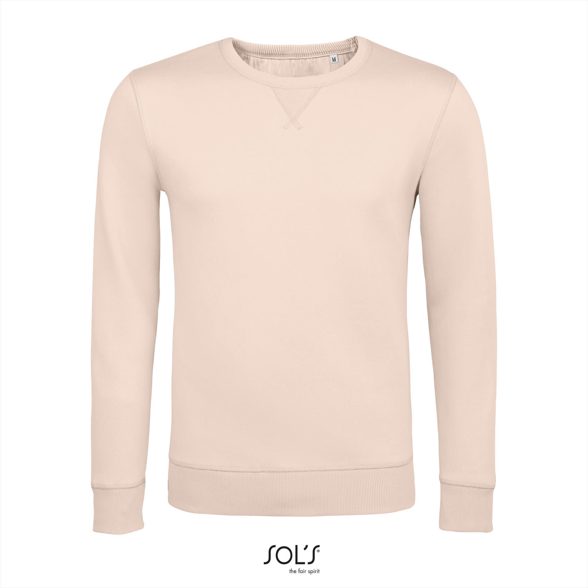 Heren sweatshirt creamy roze personaliseren