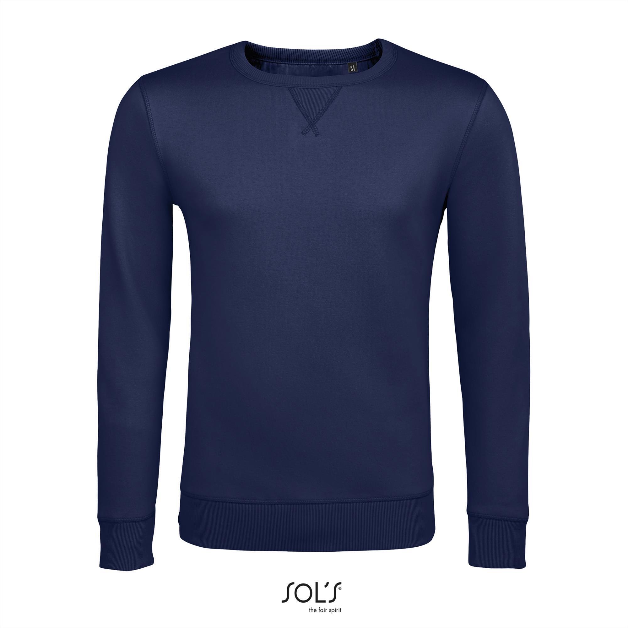 Heren sweatshirt donkerblauw personaliseren