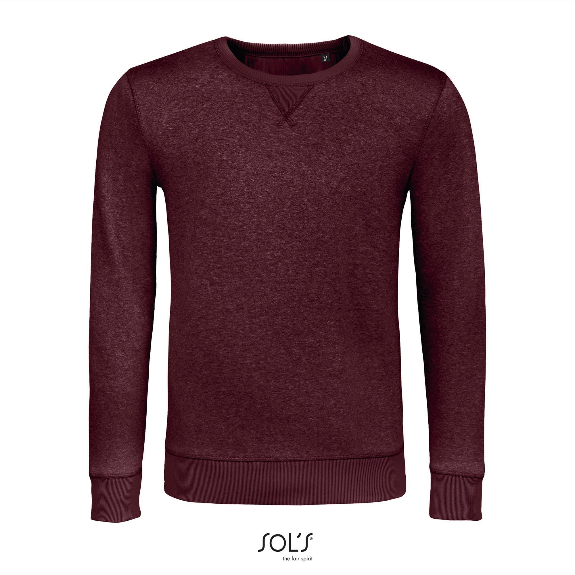 Heren sweatshirt heather oxblood personaliseren