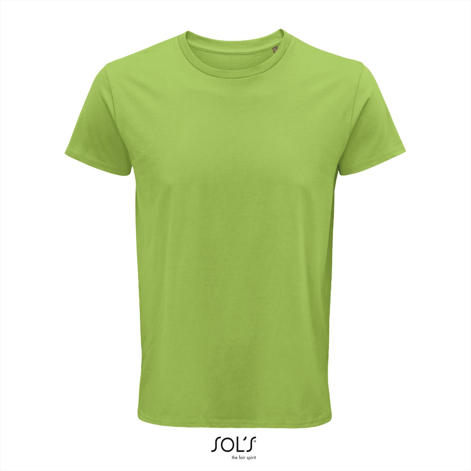 Heren T-shirt appel groen Ronde hals biologisch katoen