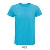 Heren T-shirt aqua blauw Ronde hals biologisch katoen