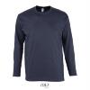 Heren T-shirt donkerblauw Lange mouw T-shirt ronde hals