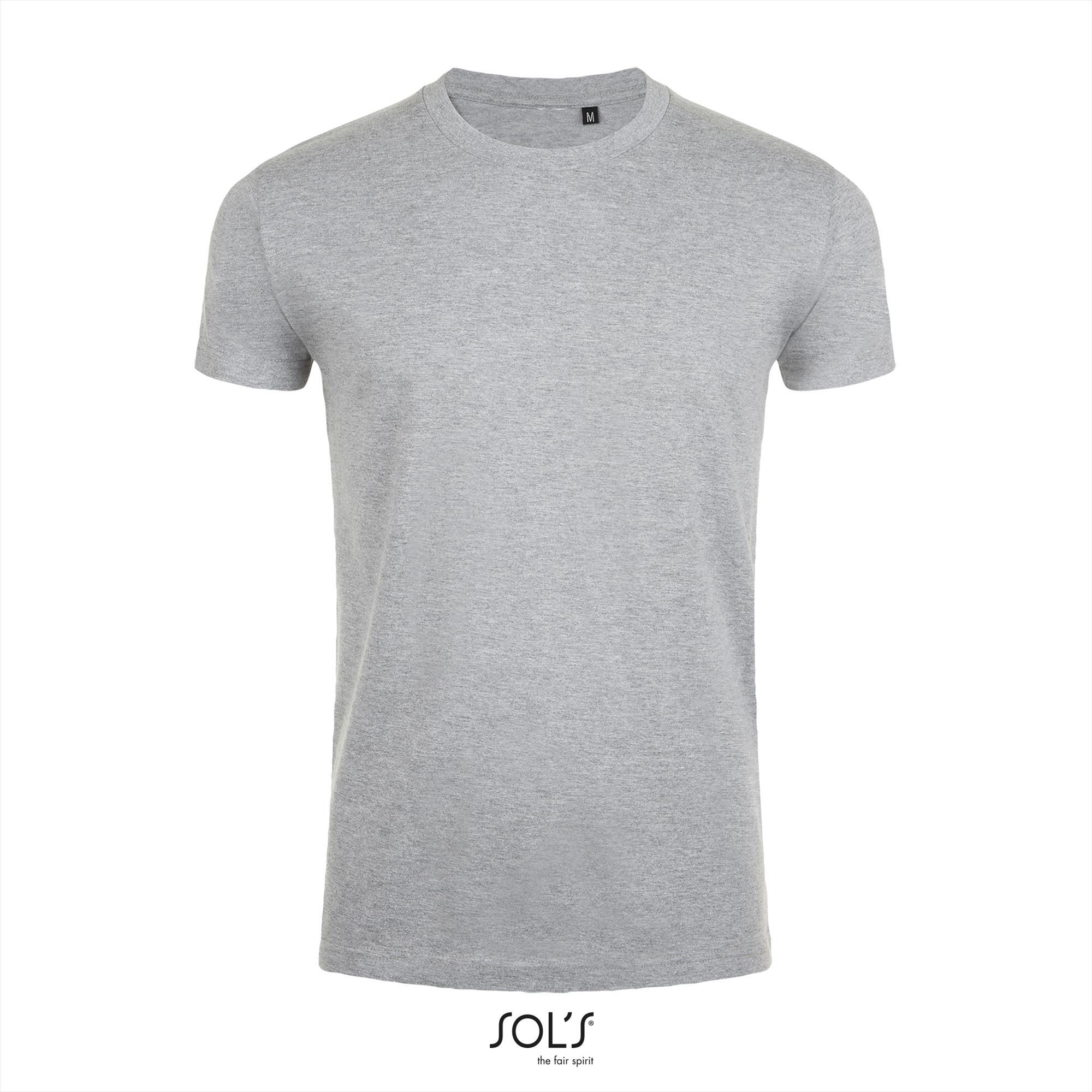 Heren T-shirt grijs melange