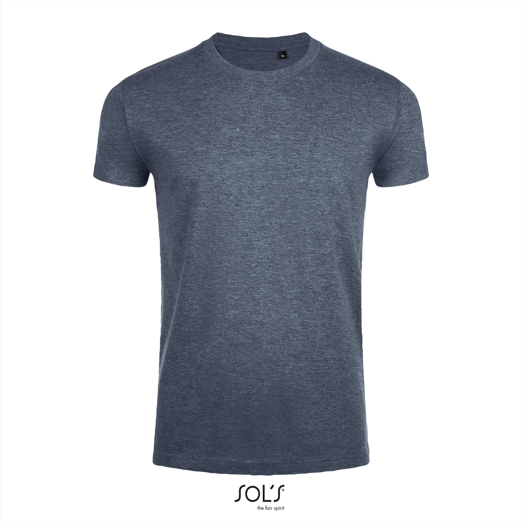 Heren T-shirt heather denim