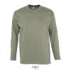 Heren T-shirt khaki Lange mouw T-shirt ronde hals