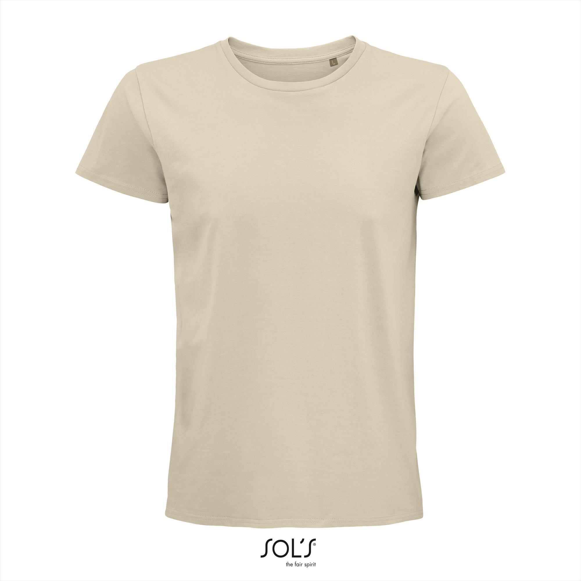 Heren T-shirt naturel biologisch katoen ronde hals