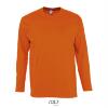 Heren T-shirt oranje Lange mouw T-shirt ronde hals