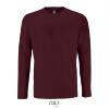 Heren T-shirt oxblood rood lange mouw en ronde hals