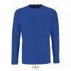 Heren T-shirt royal blauw lange mouw en ronde hals