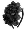foto 3 Hoofdband met 3 rozen, zwart glitter