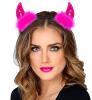 foto 1 Hoofdband met hoorntjes, pailletten roze