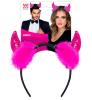 foto 4 Hoofdband met hoorntjes, pailletten roze