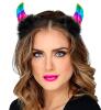 foto 1 Hoofdband met hoorntjes, regenboog metallic