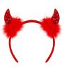 foto 3 Hoofdband met pailletten hoorntjes, rood