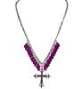 foto 2 Ketting gothic met kruis, paars