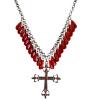 Ketting gothic met kruis, rood