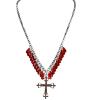 foto 2 Ketting gothic met kruis, rood