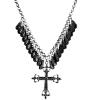 Ketting gothic met kruis, zwart