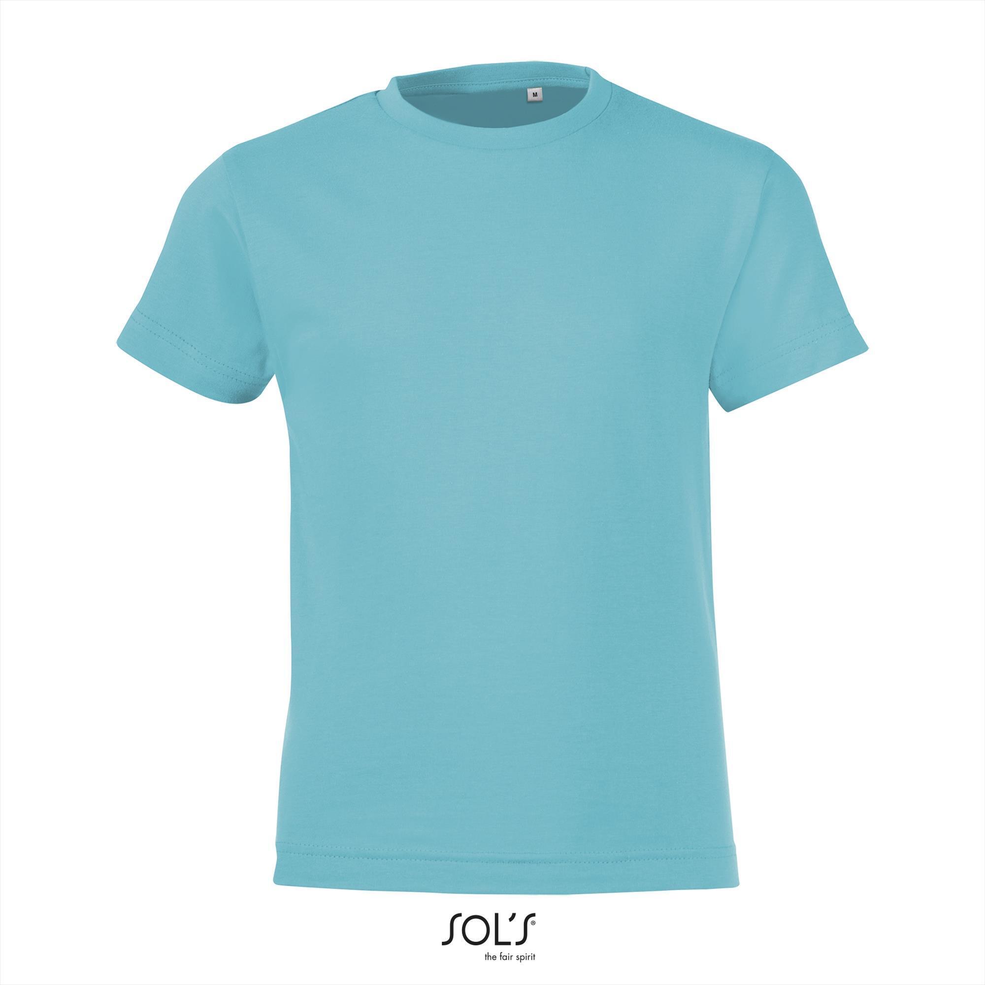 Kinder shirt atoll blauw Sol's 150 Regent fit