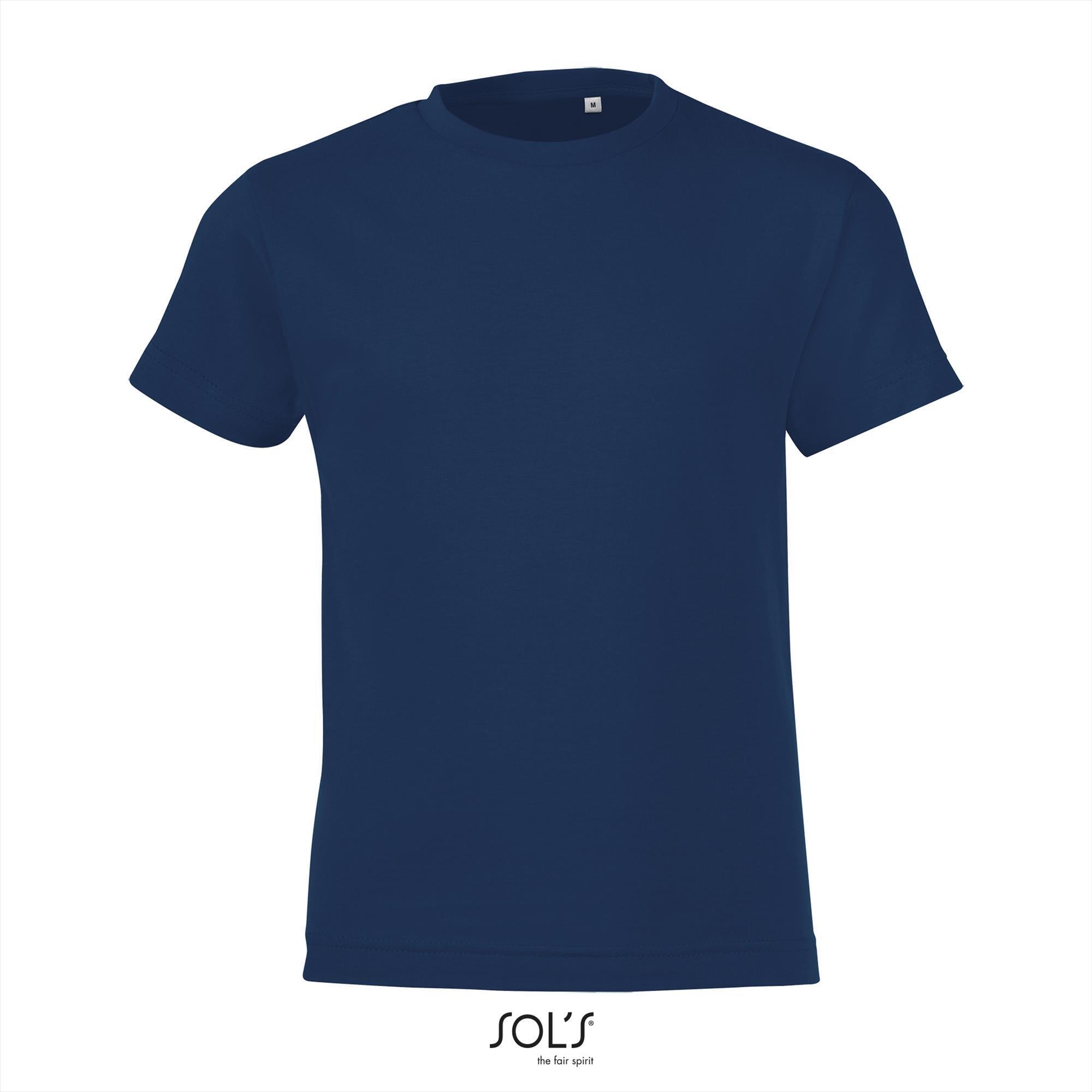 Kinder shirt donkerblauw Sol's 150 Regent fit