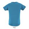 foto 2 Kinder sportshirt aqua blauw met een langer rugpand. Dry fit