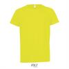 Kinder sportshirt neon geel met een langer rugpand. Dry fit
