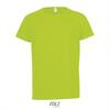 Kinder sportshirt neon groen met een langer rugpand. Dry fit