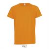 Kinder sportshirt neon oranje met een langer rugpand. Dry fit