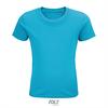 Kinder t-shirt aqua blauw biologisch katoen ronde hals