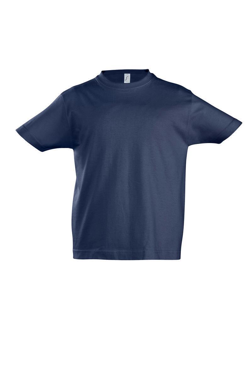 Kinder T-shirt donkerblauw van 190 gsm met een ronde hals