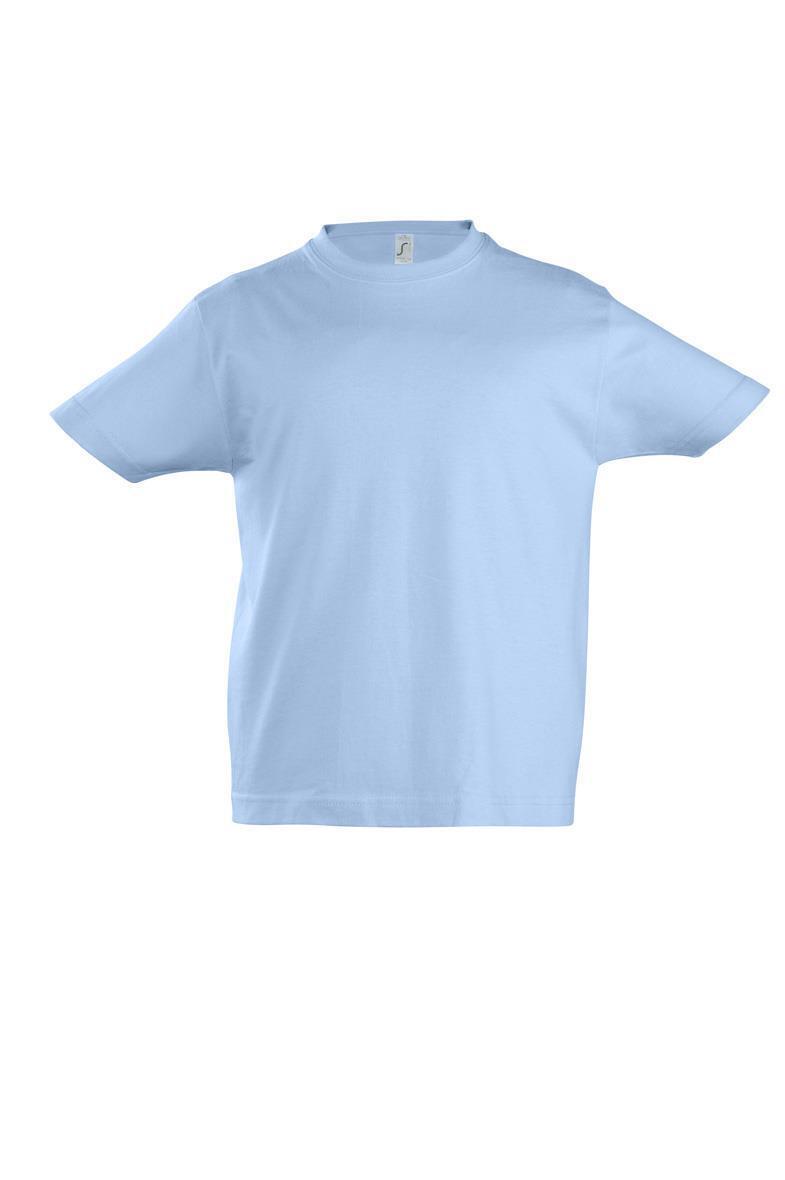 Kinder T-shirt hemelsblauw van 190 gsm met een ronde hals