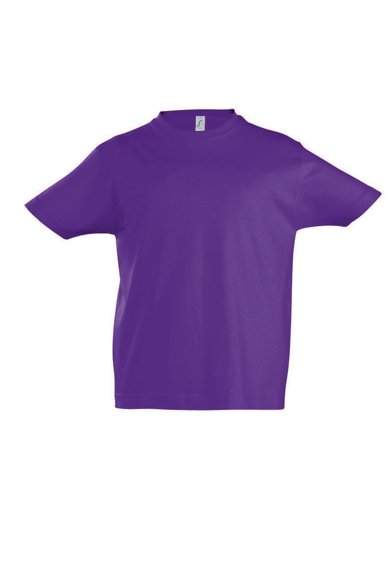 Kinder T-shirt paars van 190 gsm met een ronde hals