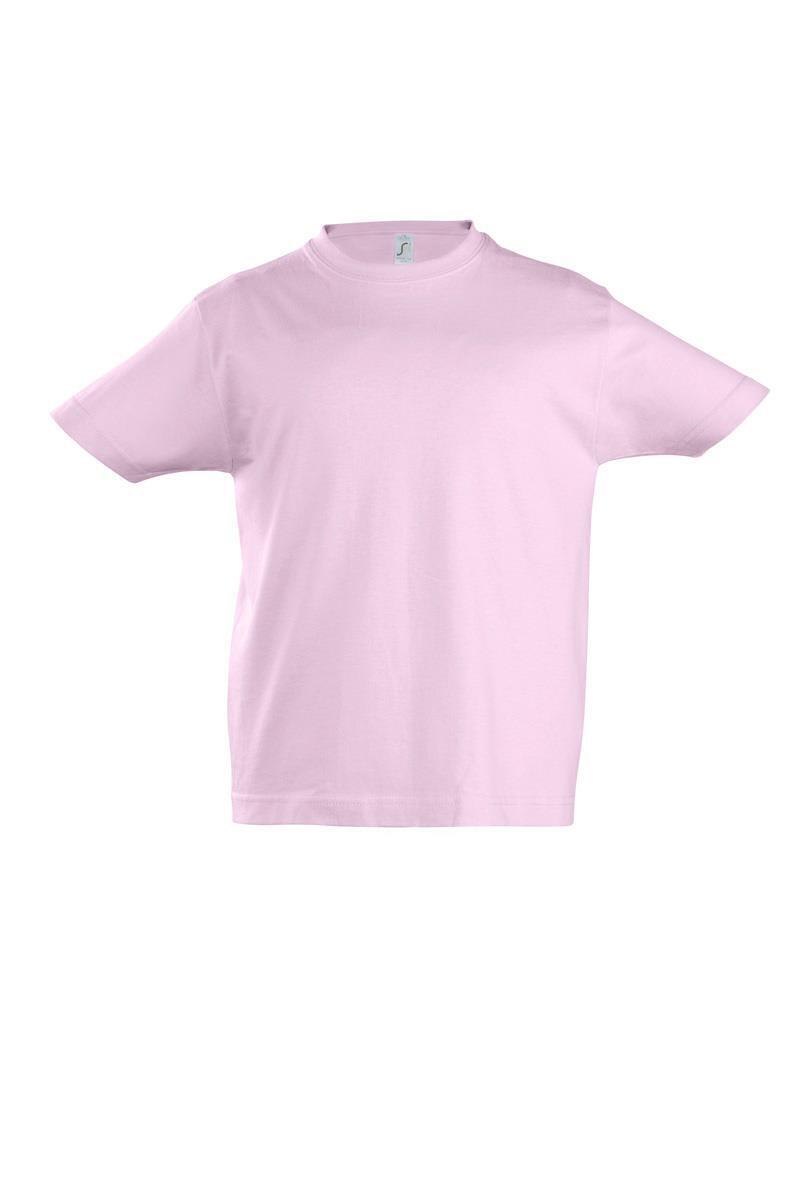 Kinder T-shirt roze van 190 gsm met een ronde hals