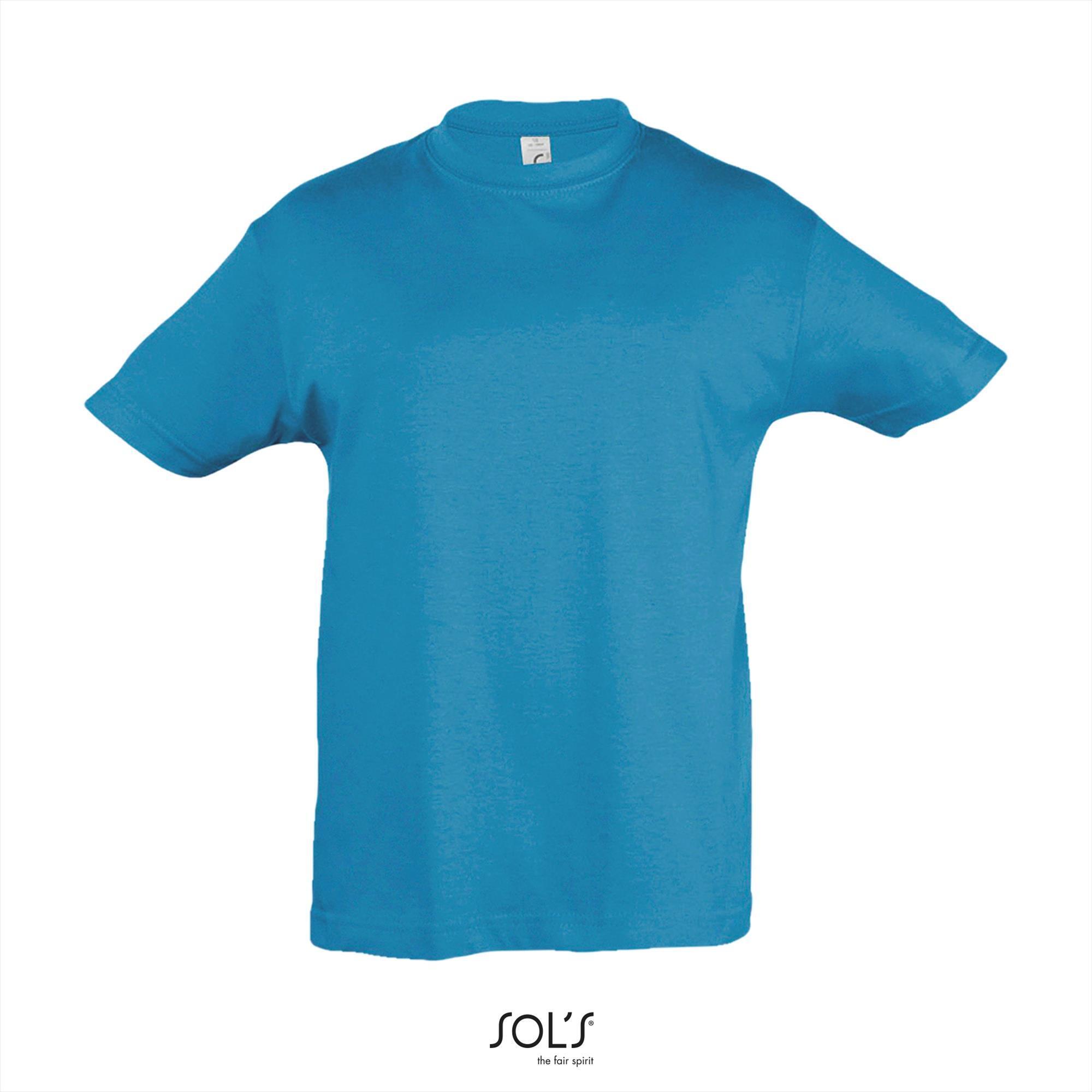 Klassiek kinder T-shirt aqua blauw